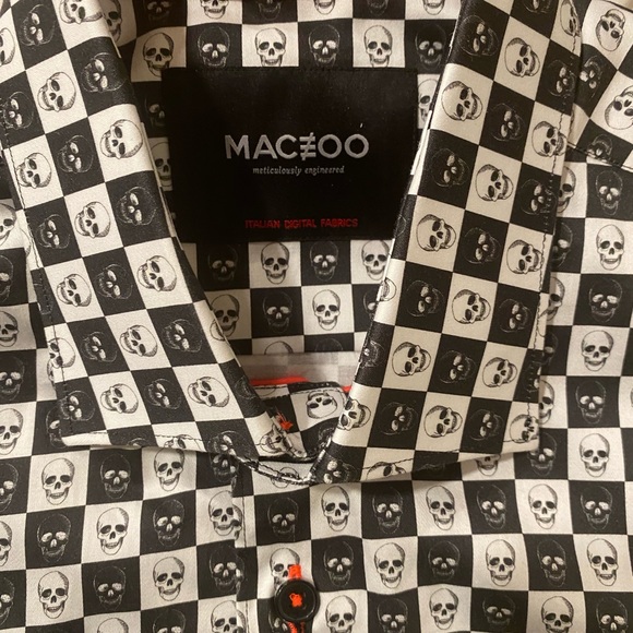 SHIRT NEW Maceoo Gallileo gingham skull Luxe Paris L - Picture 14 of 14